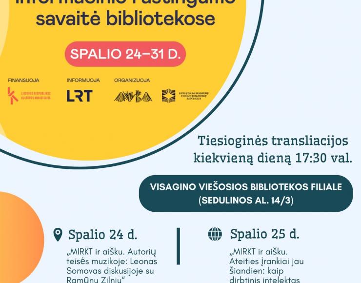 Kviečiame stebėti „MIRKT savaitės“ tiesiogines transliacijas bibliotekoje