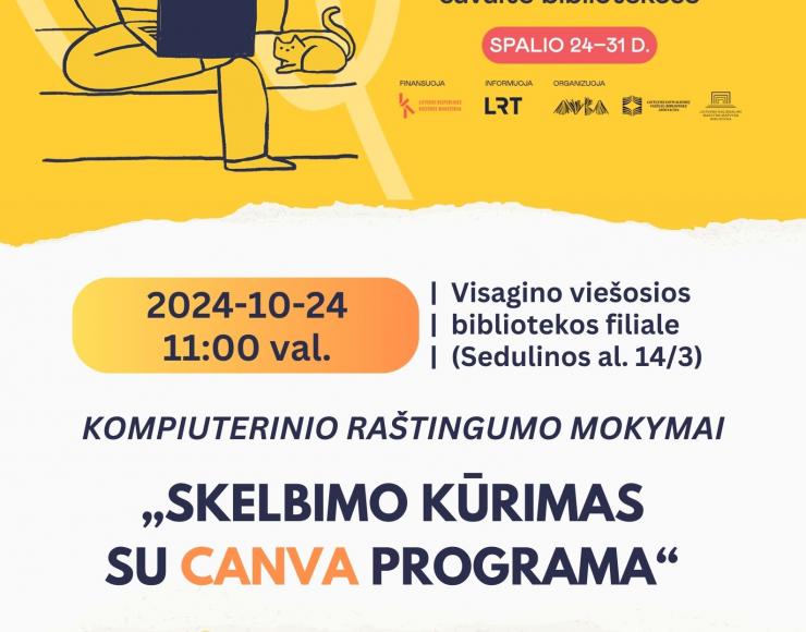 Kompiuterinio raštingumo mokymai „Skelbimo kūrimas su Canva programa“